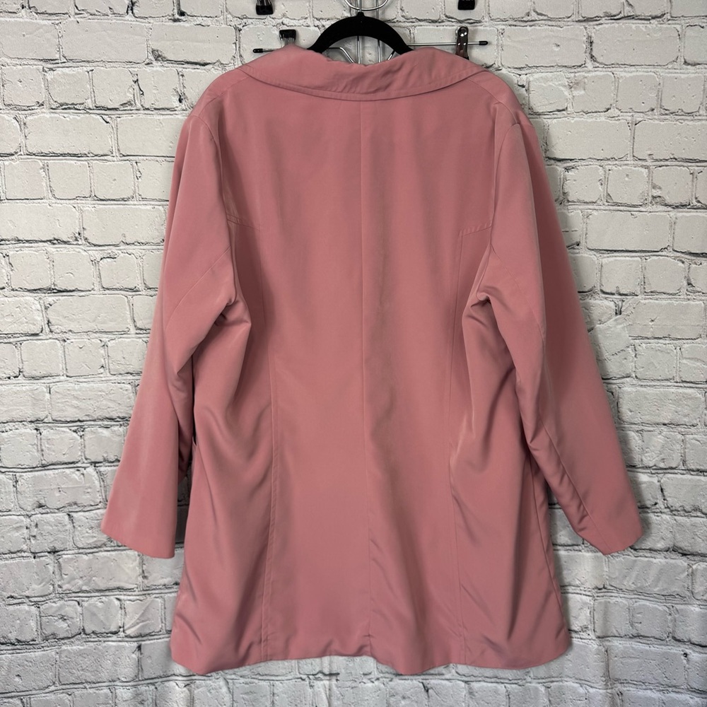 SM2 Vintage NWT Pink Trench Coat Button Down Collared Retro Inspired Size 18/20 - Picture 3 of 10